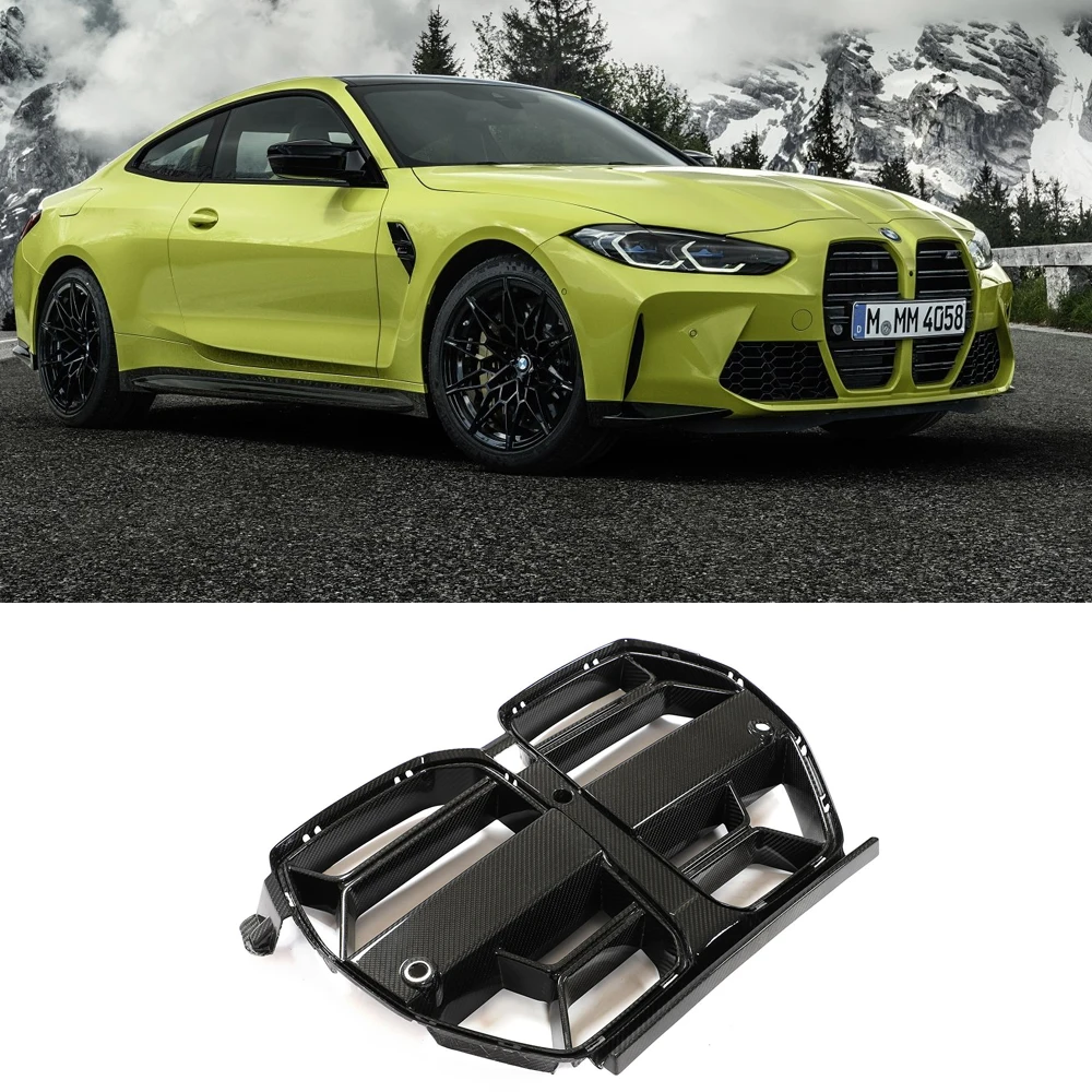 G80 G82 Racing Grils Carbon Fiber Front Kidney Grille for BMW M3 G83 M4 Without ACC 2021-2022 Front Double Hood