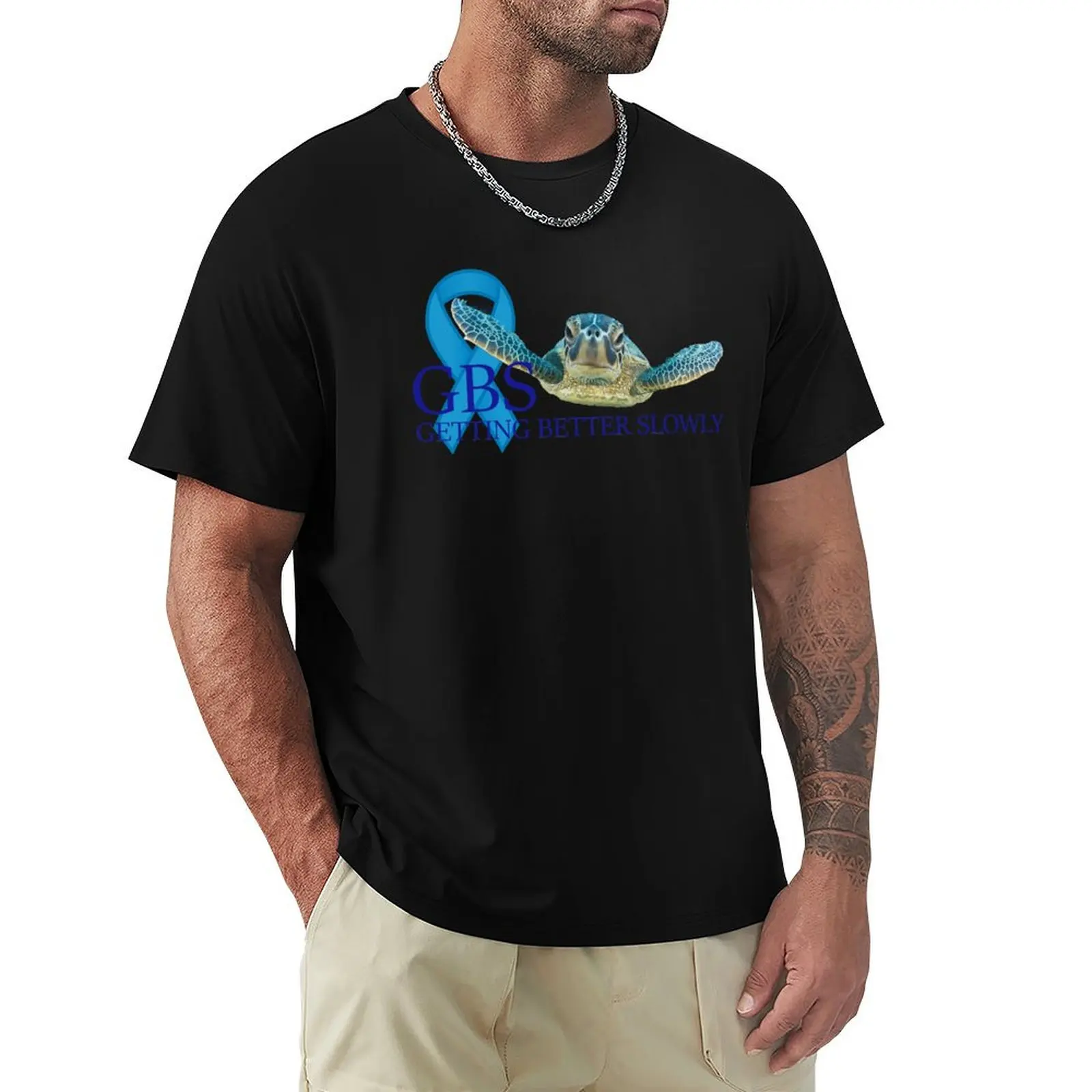 GBS Turtle Getting Better Slowly T-Shirt Basic Short Sleeve Cotton Blend T-Shirt