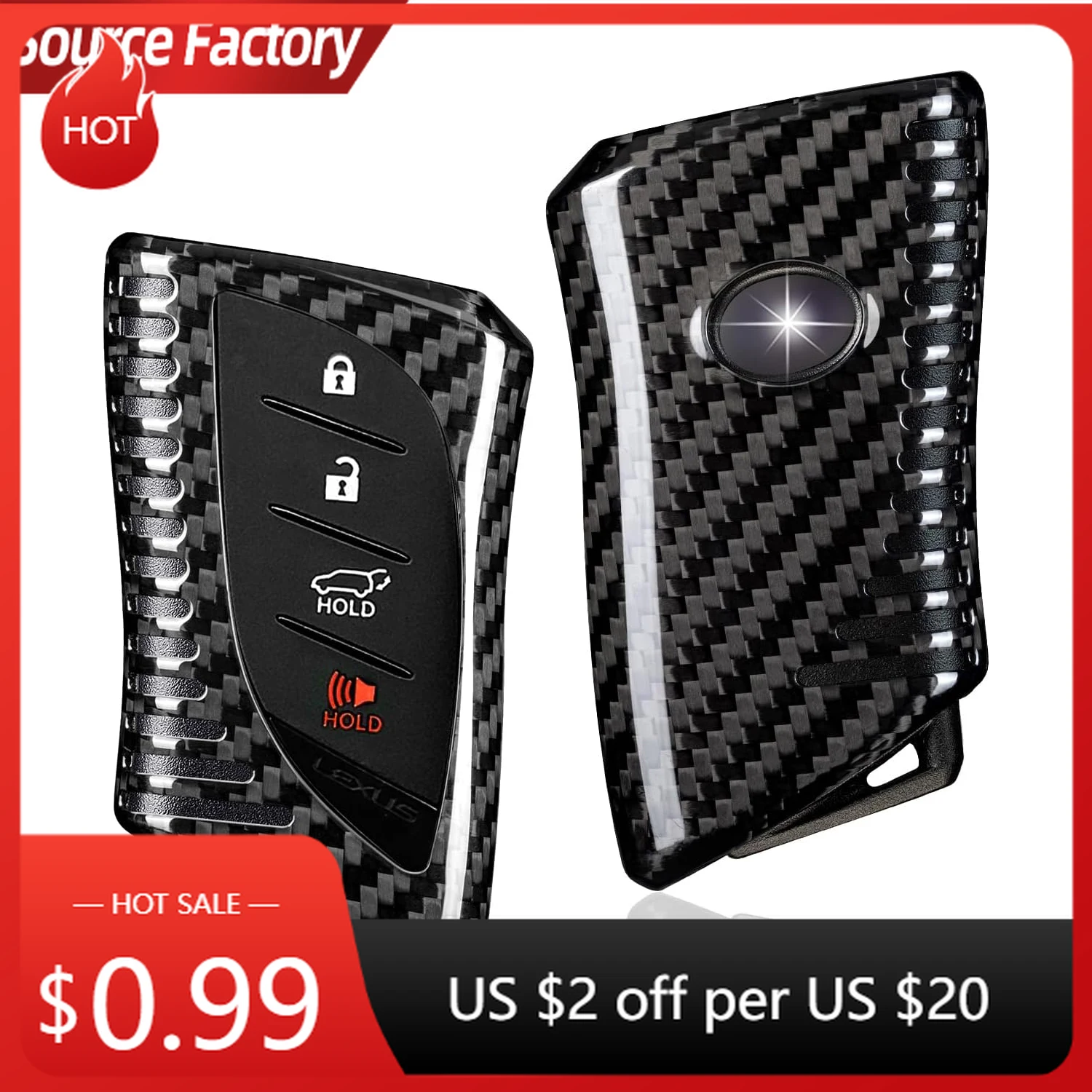 

Car Stickers Key Shell for LEXUS, Carbon Fiber Key Fob Cover Protector for Lexus GX460 LC500 LS500 RZ450 RX350 ES350 NX 201