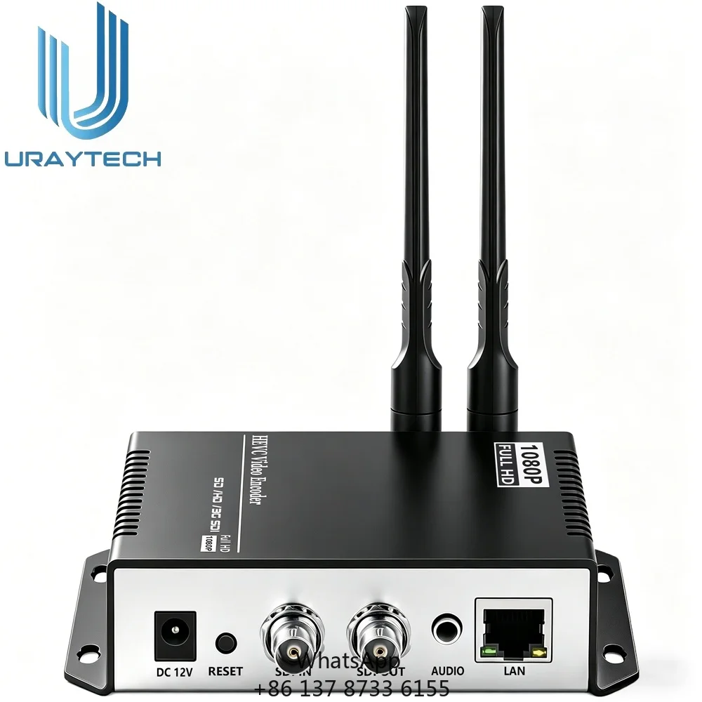 URay HEVC H265 /H264 IPTV HD SDI To RJ45 Ethernet Wifi Video Audio Encoder SDI Over IP Support SRT/ RTSP UDP /RTP Multicast