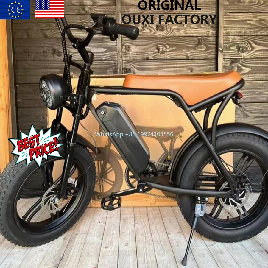 

Double battery 15ah fat tire electric bike in EU USA warehouse 20 inches electric bicycles full suspension fat ebike