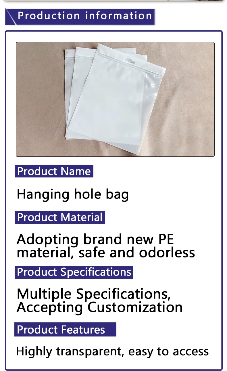 50 Stück Babykleidungs-Verpackungsbeutel, Handtuch- und Deckenverpackungsbeutel mit Reißverschluss, dick, transparent, anpassbar mit bedrucktem Logo – Detail 2