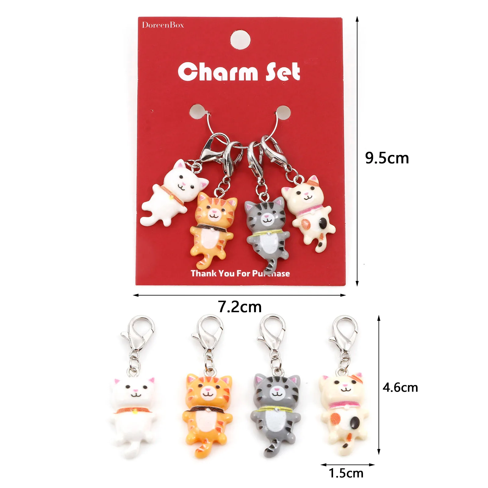 1Set ( 4 PCs/Set) Zinc alloy Cat Knitting Stitch Markers Colorful Cat Resin Crochet Latch For DIY Craft Kits Needle Marker Tools