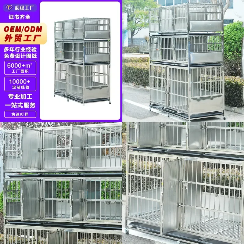 For Dog Cat Pigeon Three Story Breeding Cage Heavy Duty Metal Pet Crate Multi Tier Kennel for Pet Store Home Indoor Use