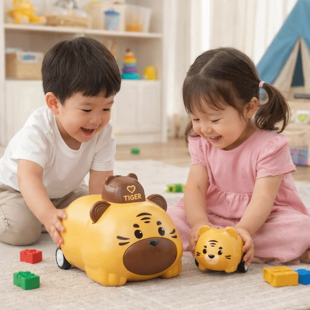 

Cartoonish Small Animals Pet Elastic Vehicle Press-the-Bottom Design Impact-resistant Press & Go Animal Car Early Learning