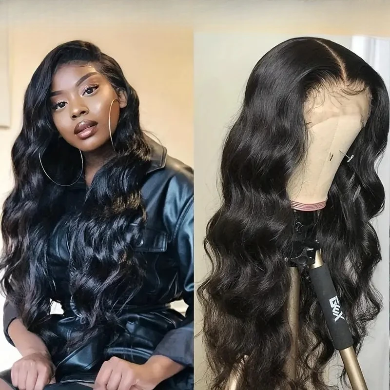 Rosabeauty HD Body Wave Nature Color 13X6 Transparent Lace Frontal Wig 13X4 Front Human Hair Glueless Wig 250% Density