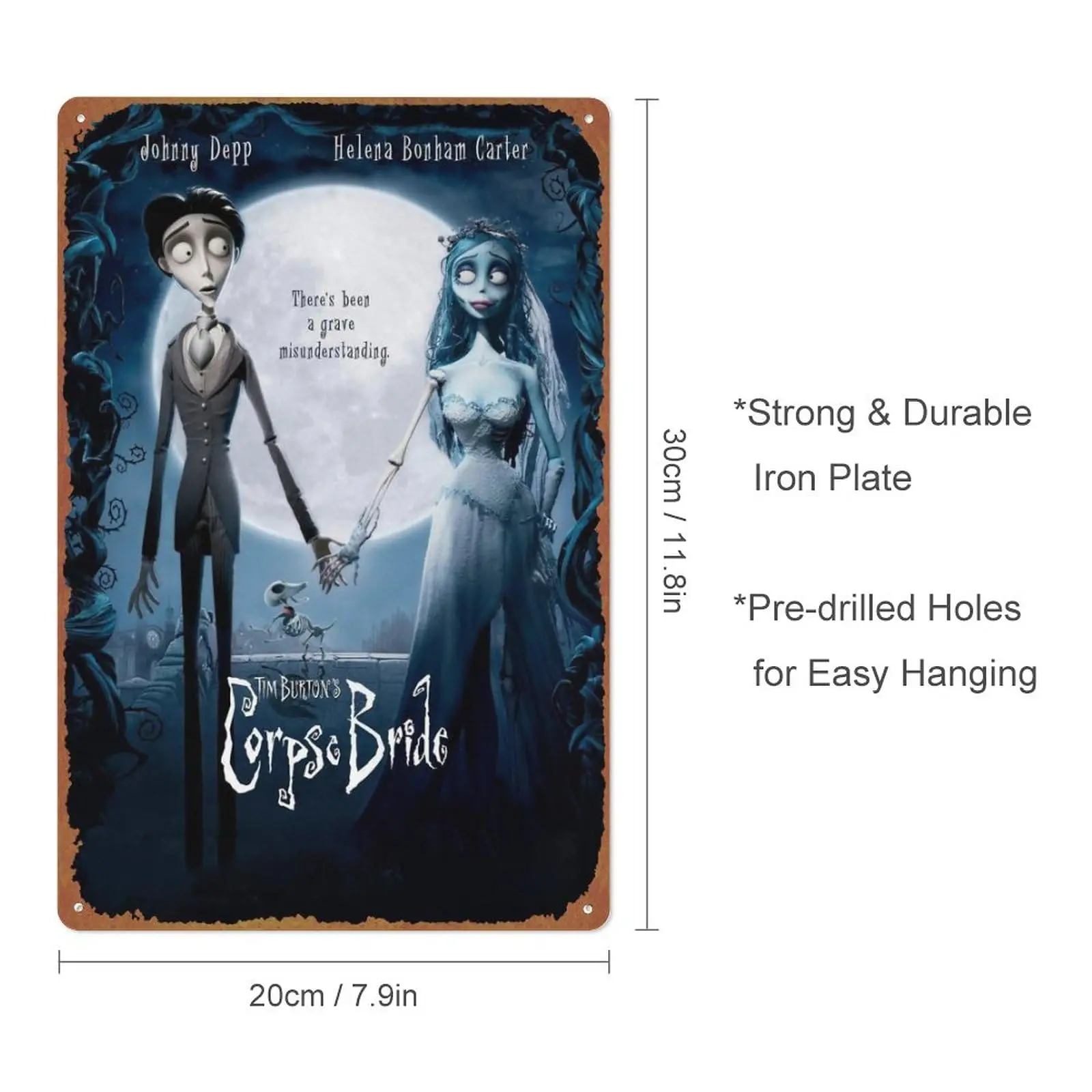 Corpse Bride Tin Sign Retro Metal Poster Art Wall Home Decor 8x12 Inches