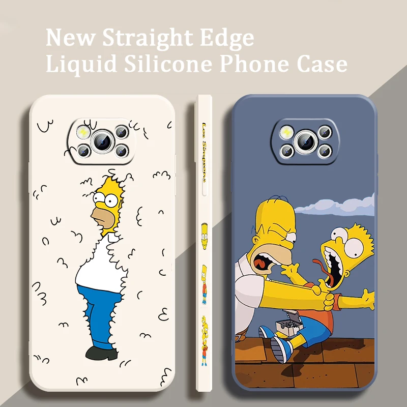 

Simpsons Disney Fashion Cool Liquid Left Rope For Xiaomi Mi Poco X6 X5 X4 X3 M6 M5 M5S M4 M3 F5 F4 F3 Pro 5G Soft Phone Case