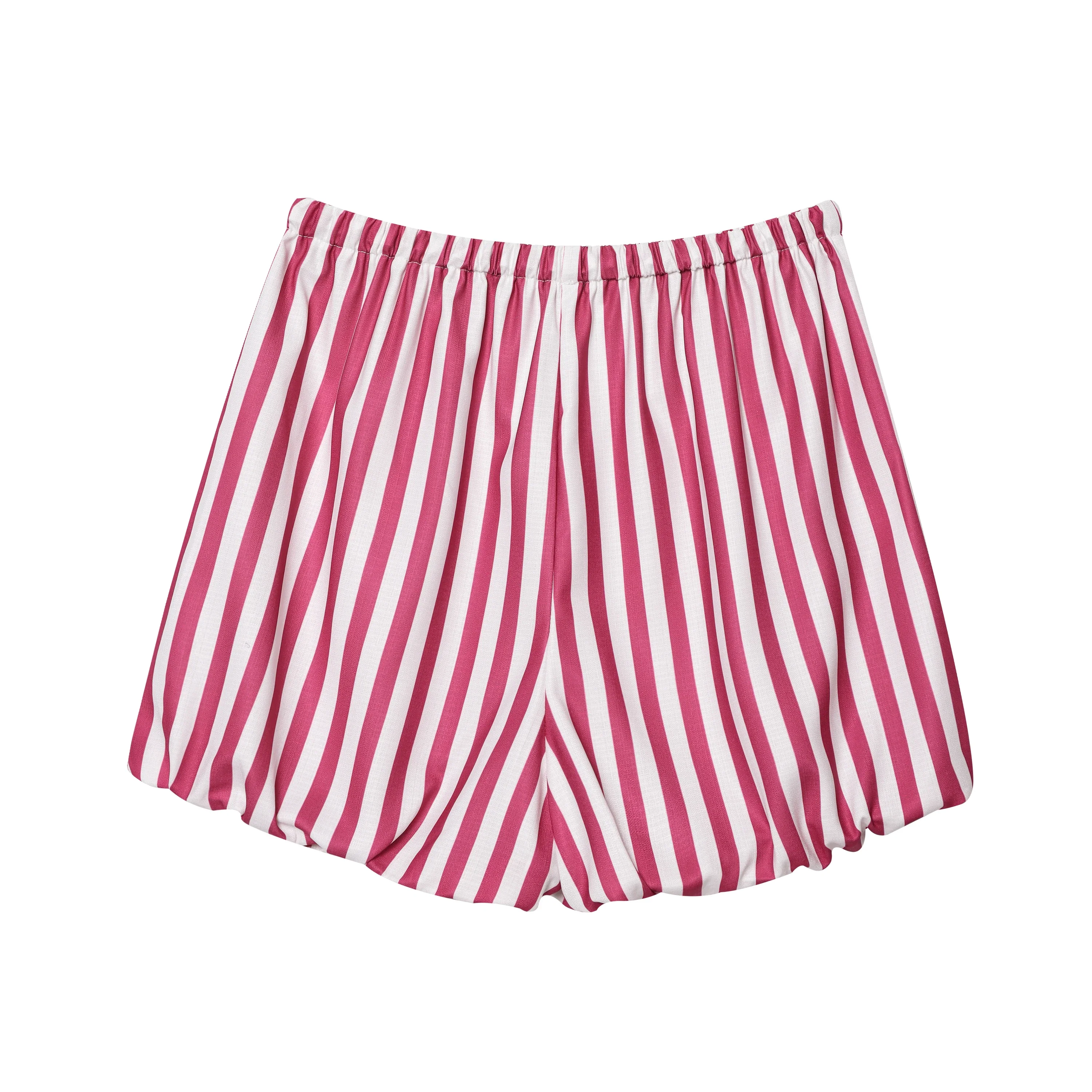 طقم شورت نسائي مكون من قطعتين مطبوع عليه مخطط حلو، بلوزة أنيقة بفيونكة مكشكشة، بدلة صيفية لقضاء العطلات على الشاطئ