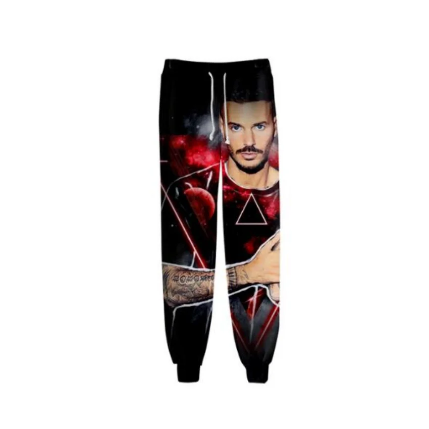 Rapero M. Pokora-pantalones de chándal 3D para hombre y mujer, ropa de calle informal, estilo Harajuku, Hip Hop