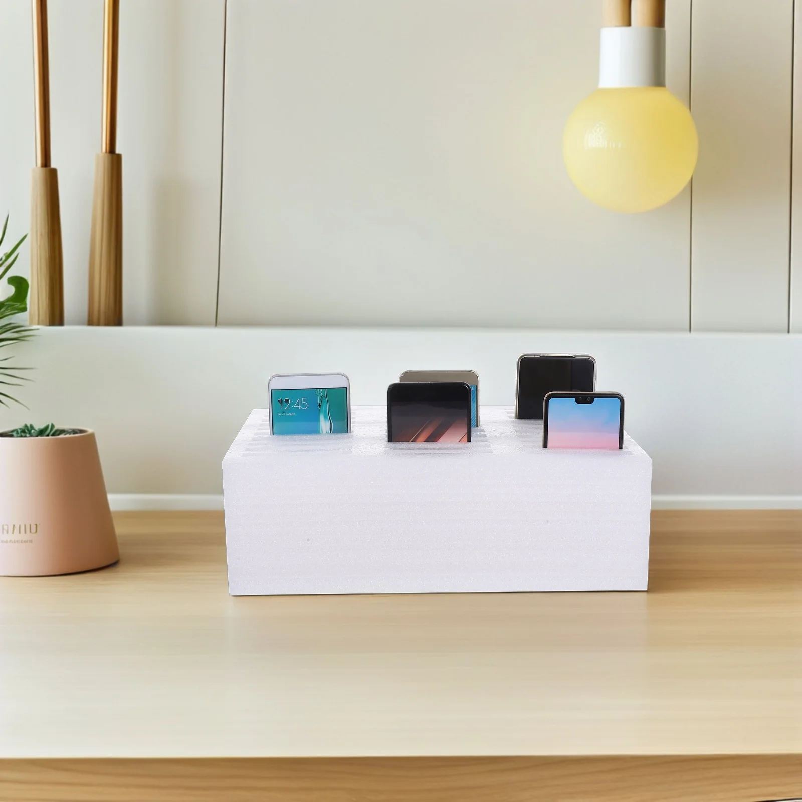 

30 Grids Storage Classroom Storage Box Box Classroom Mobile Organizer No Drill Foam Protection Desktop Office Holder White