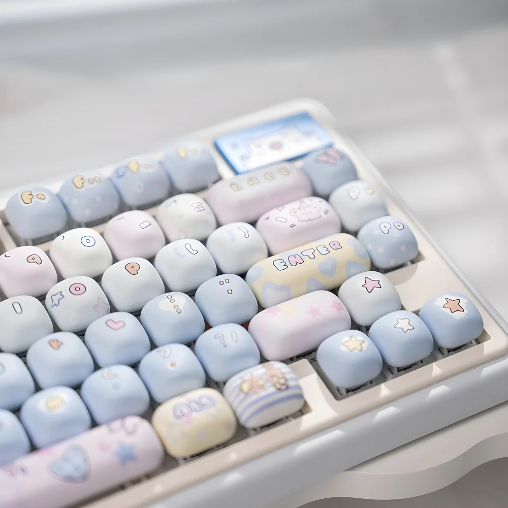 Mantou stuffed bun key cap MOG height pbt heat sublimation suitable for wooting orlon tarantula and other mechanical keyboards