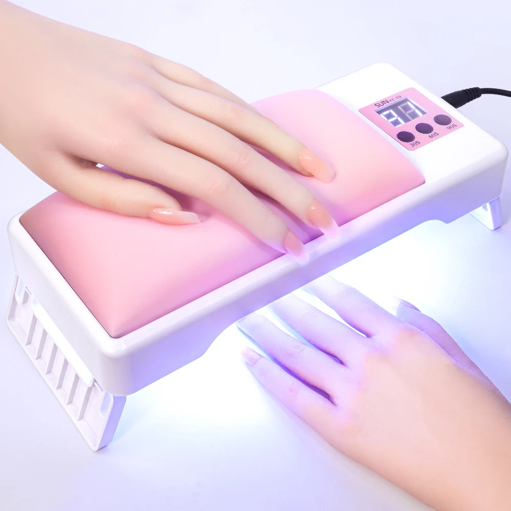 Professional Nail Lamp Convenient with Hand Pillow Nail Dryer 24LED Gel Nail Polish Curing Lamp for  Manicure Salon Equipment