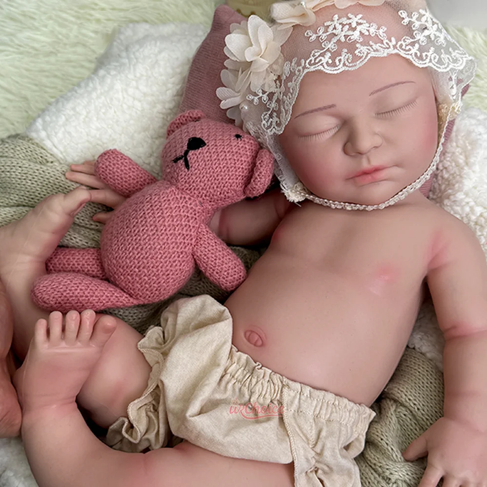 

Lifelike 22" Exquisite Silicone Reborn Baby Dolls Sleeping Girl Handmade Real Life Soft Weighted Body Gift Toy & DIY Artwork