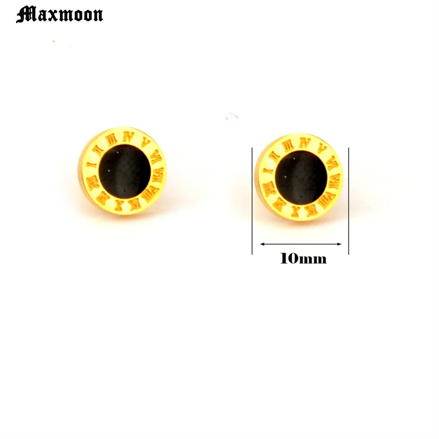 Fashion New Stainless Steel Acrylic Crystal Stud Earrings for Women Jewelry Vintage Roman Numerals Smmaallye Earring 2021