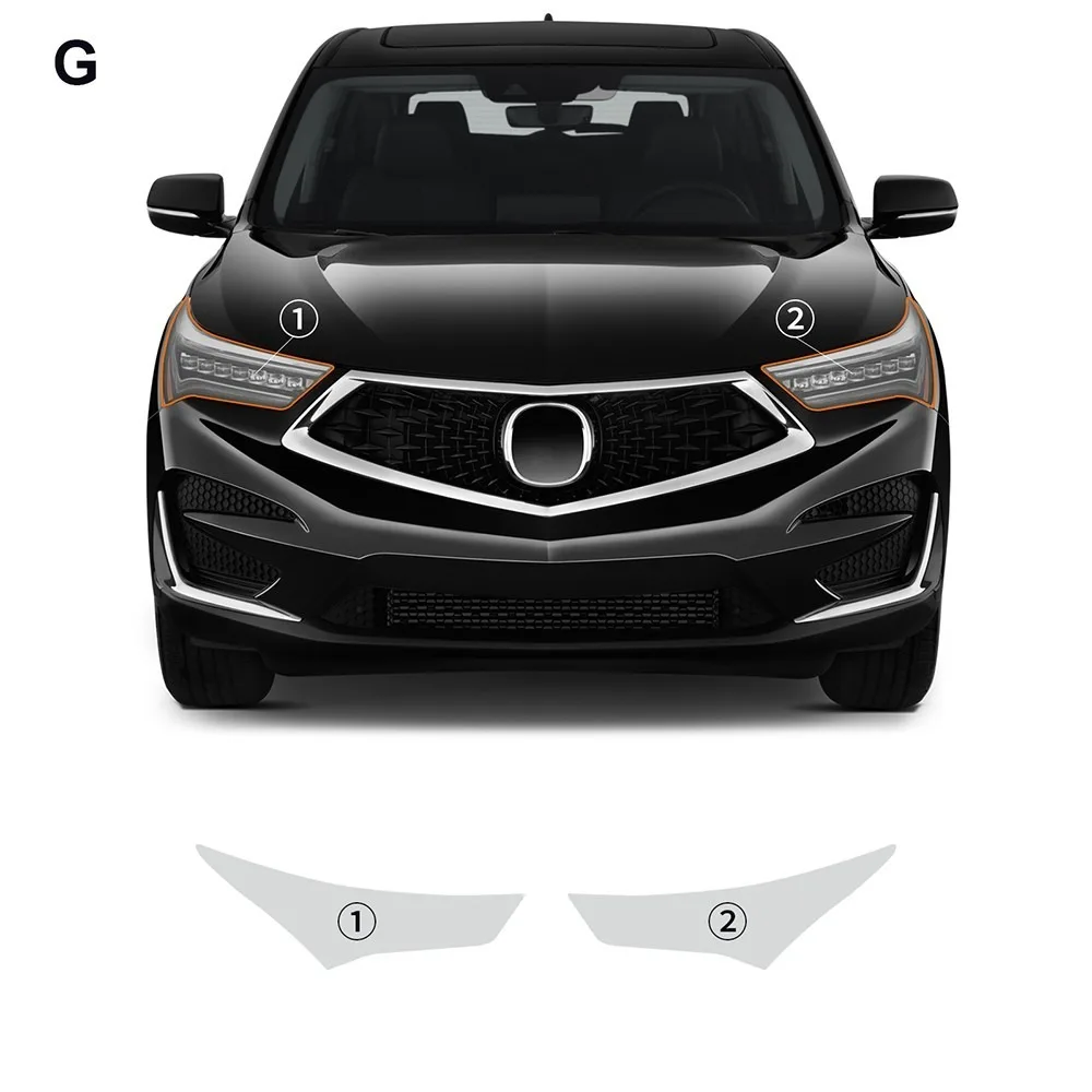 Película protectora de faros de coche de TPU para Acura RDX PPF 2019-2021, transparente y negro ahumado, accesorios antiarañazos para automóvil