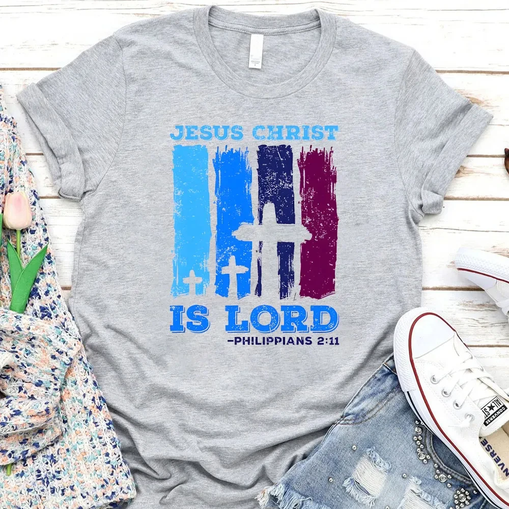 Koszulka z krótkim rękawem z napisem Jezus Chrystus jest Panem, męska i damska, bawełniana, luksusowa marka, oversize, letnia bluzka, odzież