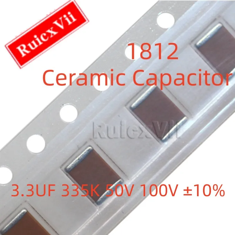 

(5pcs) 1812 3.3UF 335K 50V 100V ±10% X7R 4532 SMD Ceramic Capacitor