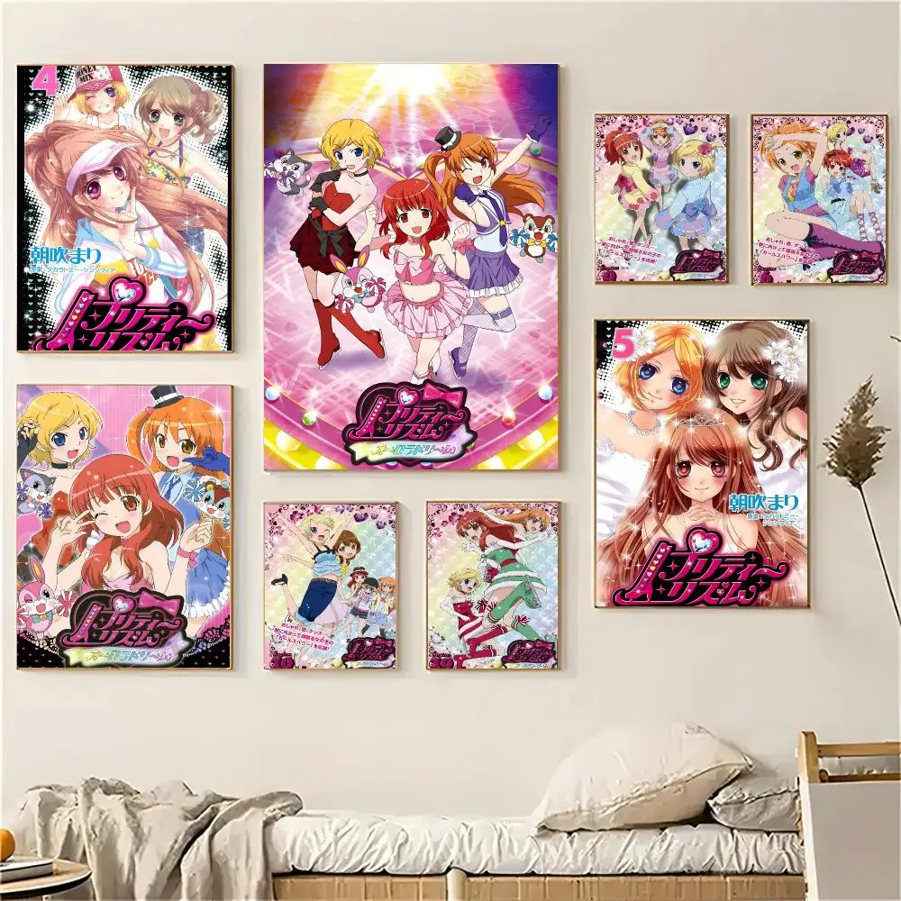 Pretty Rhythm Aurora Dream Anime Poster Self-adhesive Advanced Aesthetic Printing Paper Wall Art for Living Room Home Decor