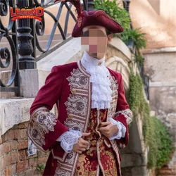 18th Century Men's Medieval Victorian Costume Rococo Baroque Court Prince Suit Embroidery Luxurious Suit Halloween Outfit
