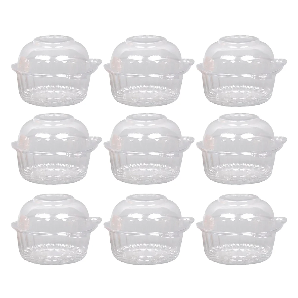 

50 Pcs Disposable Transparent Plastic Cake Pastries Box Cupcake Muffin Dome Holders Cases Boxes Cups (Cat Head Shaped)