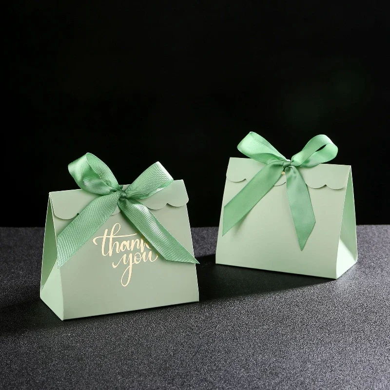 50 Pcs Thank You Gift Packing Box Candy Box with Ribbon Small Gift Packing Bag for Christmas Wedding Baby Shower Birthday Party