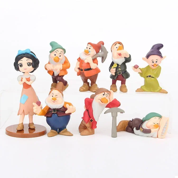 8pcs/lot 5-9cm Princess Snow White and seven Dwarfs action figures toy collection model PVC doll kids child birthday gift