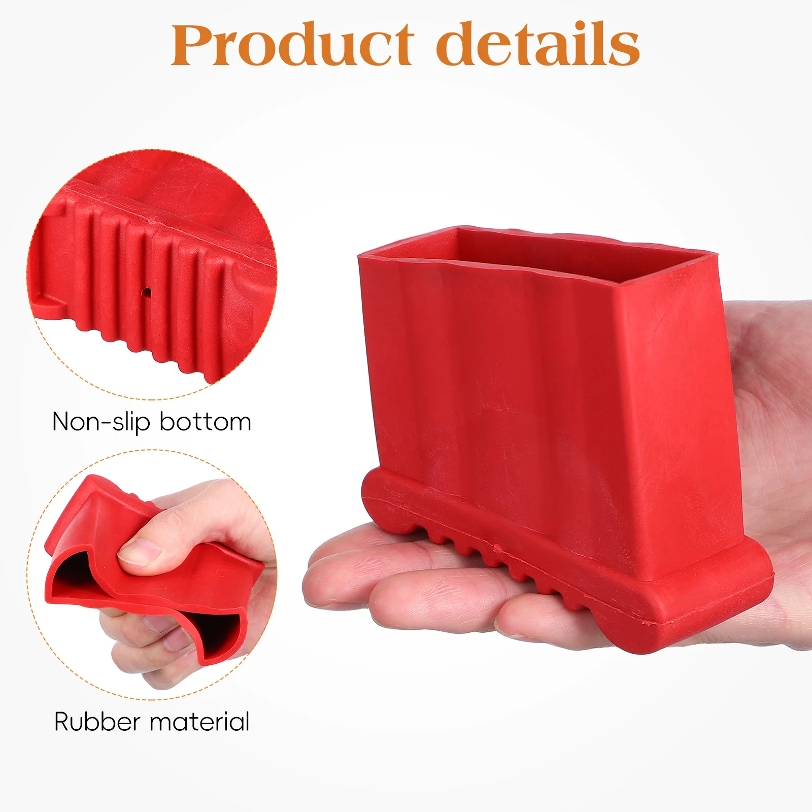 Almofadas de borracha para pés de escada, 2 peças, antiderrapante, acessórios para escada, proteção de chão, base estável e resistente