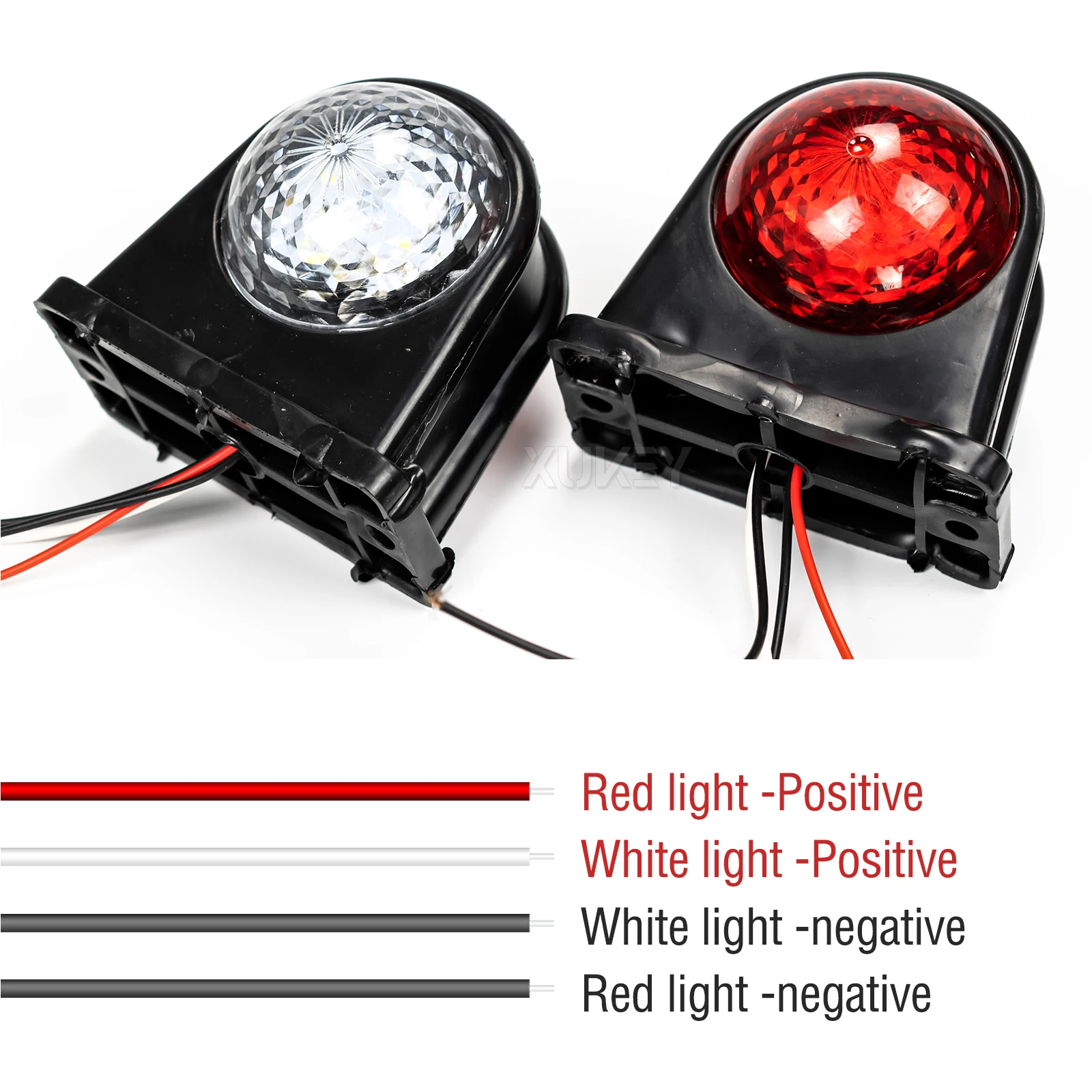 2X 8LED Clearance Elbow Rubber Light Trailer Truck Position Parking Outline 12V 24V Side Marker Lights White Red Rear Lamps