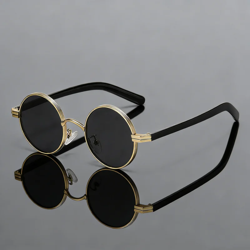 

Мужские уличные солнцезащитные очки в стиле панк, женские новые трендовые солнцезащитные очки в круглой оправе для путешествий, маленькие элегантные солнцезащитные очки UV400, очки