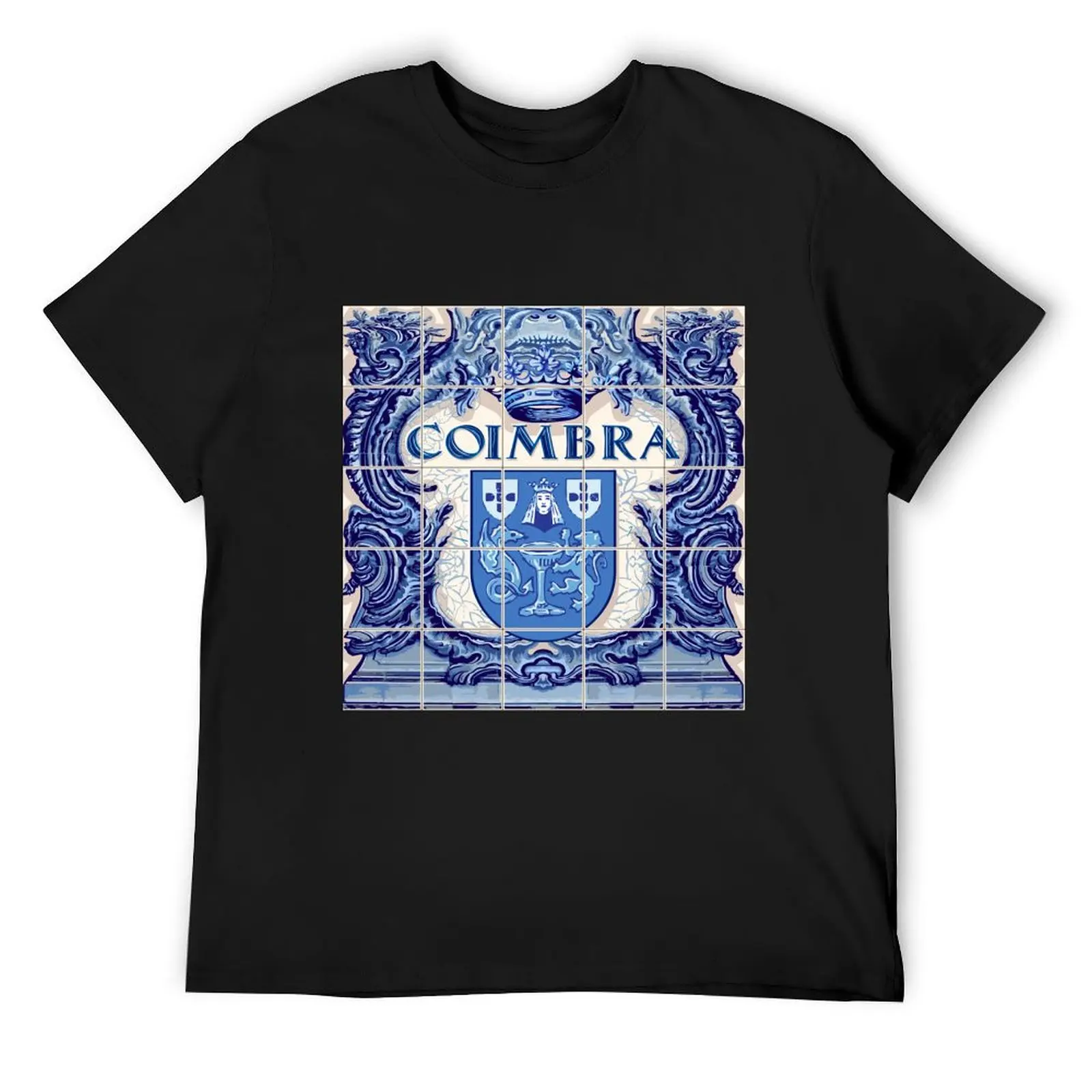 Portugal Coimbra Azulejo Azulejos T-Shirt summer clothes cute tops plus size men clothing