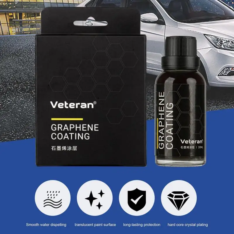 Portátil Auto Car Protective Graphene Coating Agent, Revestimento cerâmico com esponja, Evitar arranhões Chips, 30ml