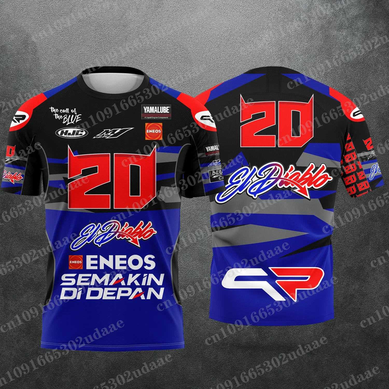 

2025 New NO.20 Fabio Quartararo Enthusiasts Motorsport 3D Printing Summer Fashion Breathable Men's and Women's T-shirts Tops