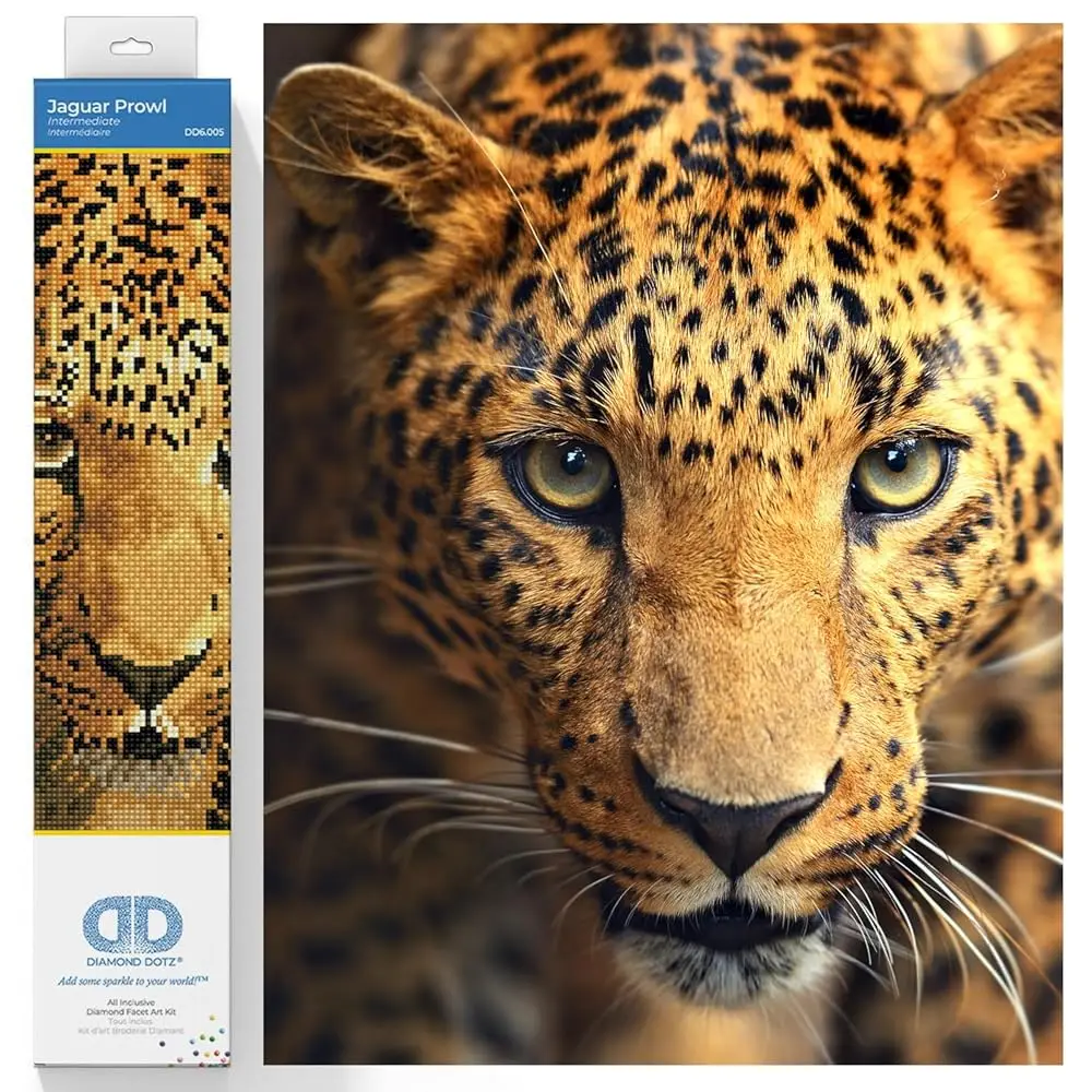 

Набор для творчества Jaguar Prowl Art Craft Kit, набор для алмазной вышивки для взрослых, 14x10.8 дюймов