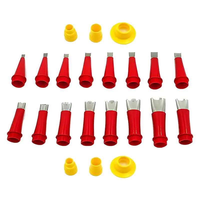 

Caulking Tips Reusable Caulking Tool Kit Multifunctional 6-Base Stainless Steel Sealant Kit Nozzle Set For Kitchen Bathroom Door