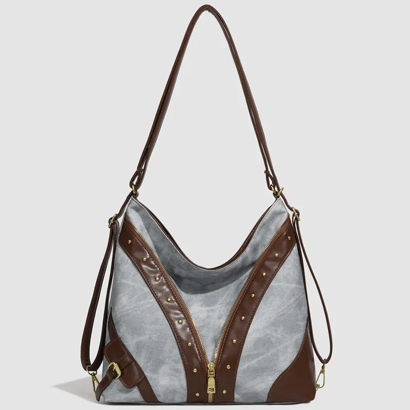 

2025 Vintage Women‘s Tote Bag, Genuine Leather Large Capacity Multi-way Shoulder Crossbody Purse, Retro Chic Work Bag for Office