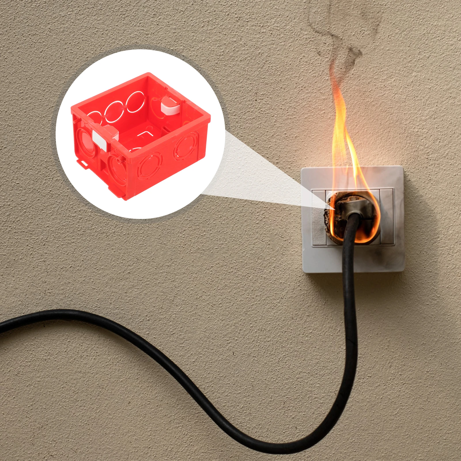 

10pcs 86 Type Socket Box Hidden Installation Flame Retardant Double Hard Nut Spacing 2.5Cm Surface Mount Cavity Wall Junction