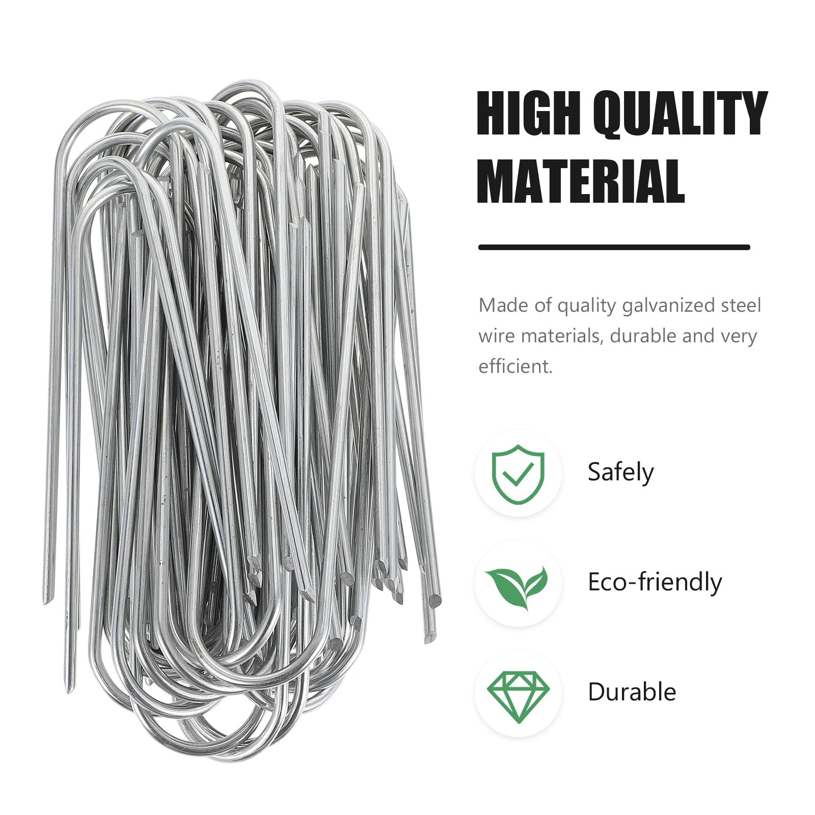 

Heavy Duty Galvanized Ground Anchor Stakes U-shaped Metal Pegs for Tents Canopies Tarps Garden Plants Landscaping Membrane Nails