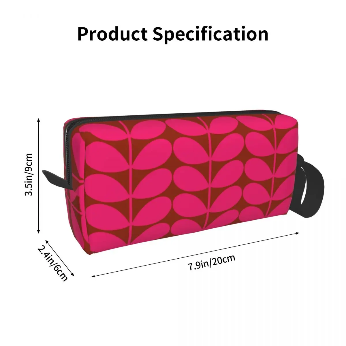 Custom Solid Stem Cerise Pink Makeup Bag per le donne Travel Cosmetic Organizer Orla Kiely Storage borse da toilette Dopp Kit Case Box