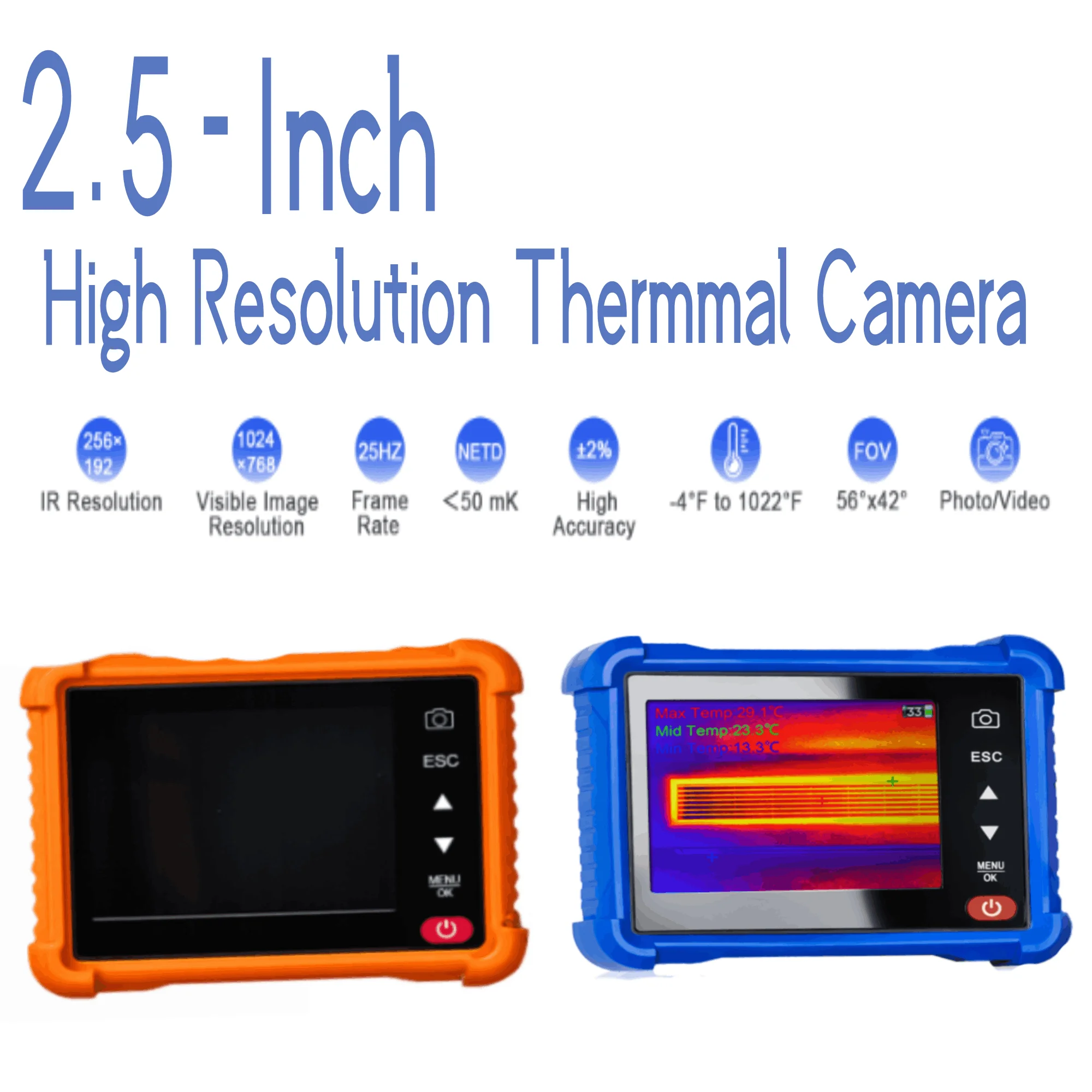 256x192 IR Pocket Thermal Camera, 25Hz High-Precision Fast Scan Diagnostic Imager for Electrical HVAC & Building Inspection