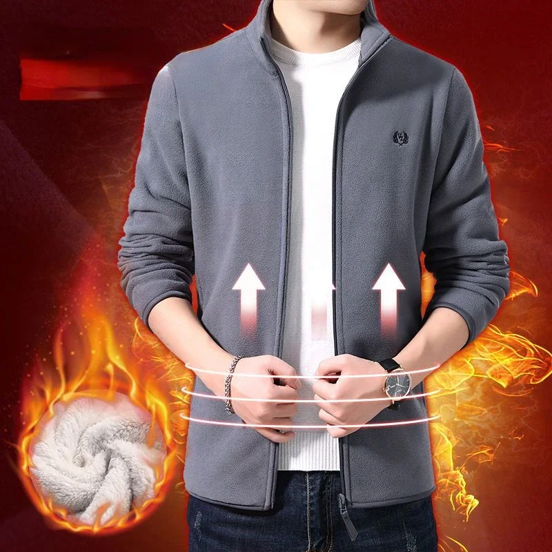 

Fleece coats Men Streetwear Sweatshirt Military Zipper Bomber Jacket Warm Thick Men Clothing Solid Outerwear Motorcycle Jacket