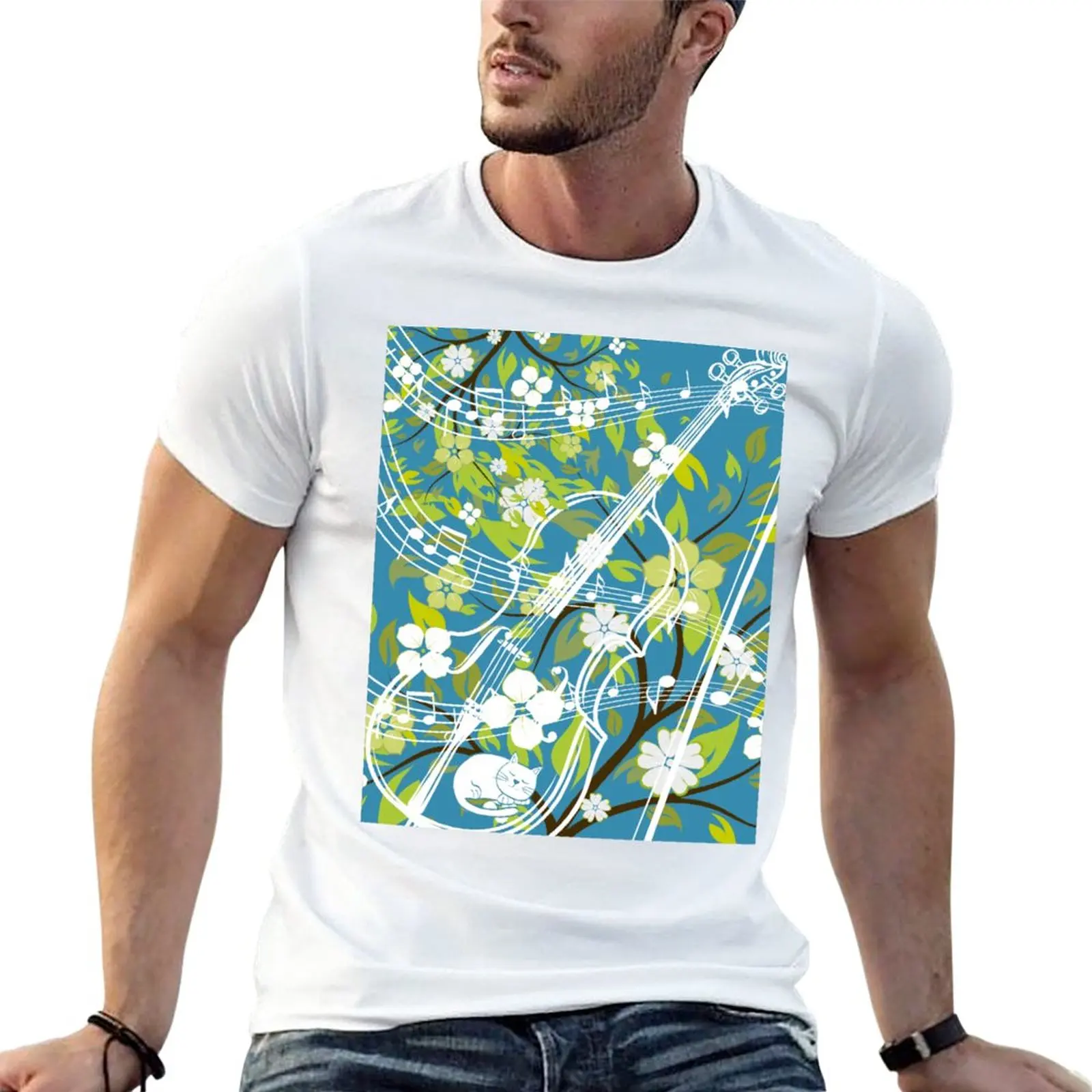 New Cello Blue T-Shirt sweat shirts sweat shirt Anime t-shirt fruit of the loom mens t shirts