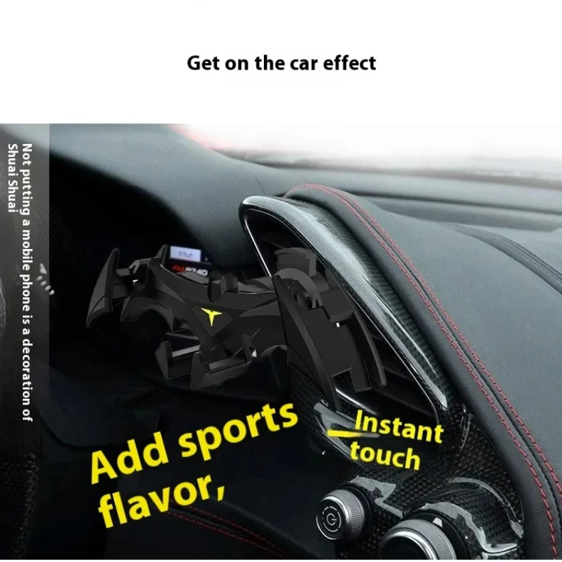 OSSKY Handsome Bat Shaped Gravity Buckle Car Phone Holder Air Outlet Navigation Phone Holder Suitable for All 4-6.5 Inch Devices
