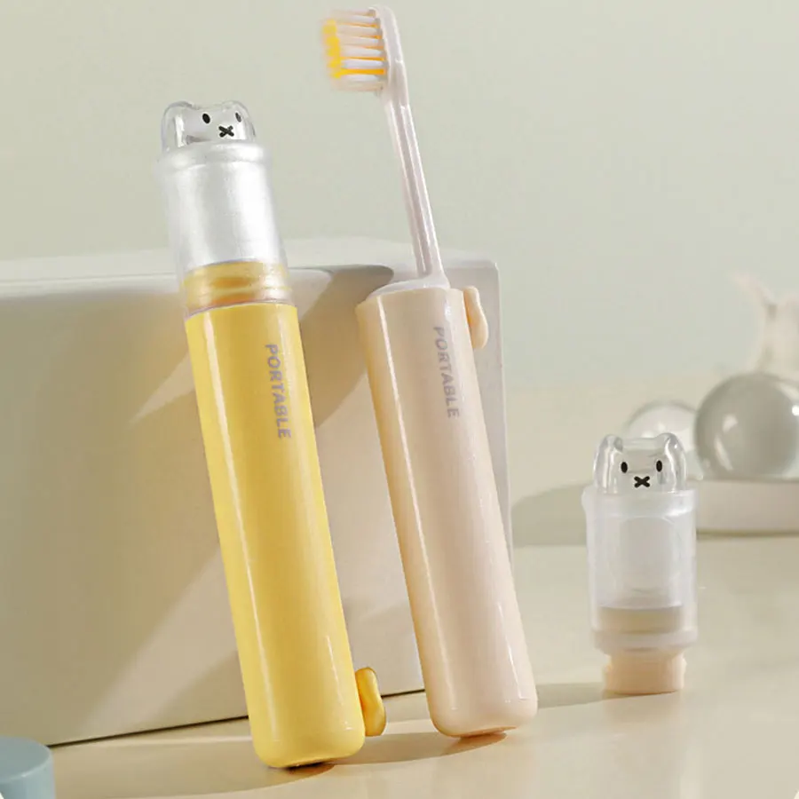 1pcs，Two-in-One Portable Toothbrush Set with Toothbrushes and Toothpaste Organizer – Must-Have Travel Essential
