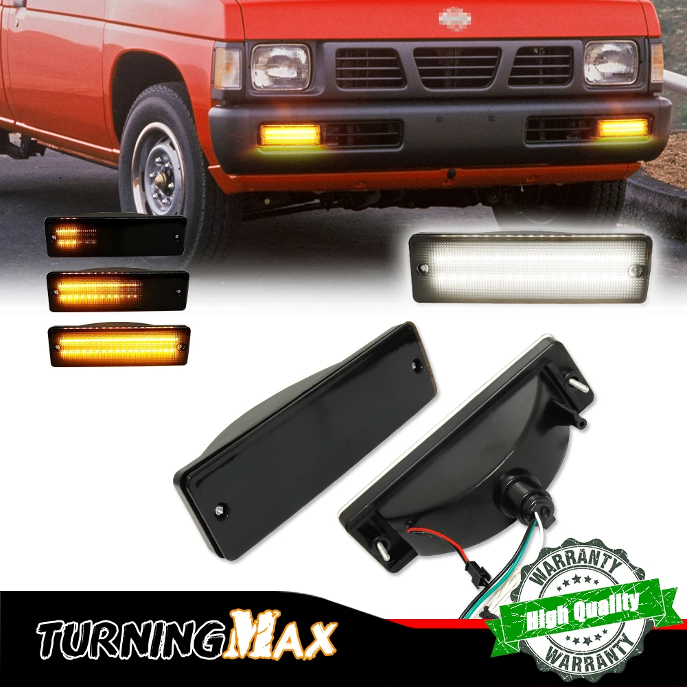 Dual-color LED Front Sequential Turn Signal Lights DRL For 1988-1997 Nissan D21 Hardbody pickup, For 1988-1995 Nissan Pathfinder