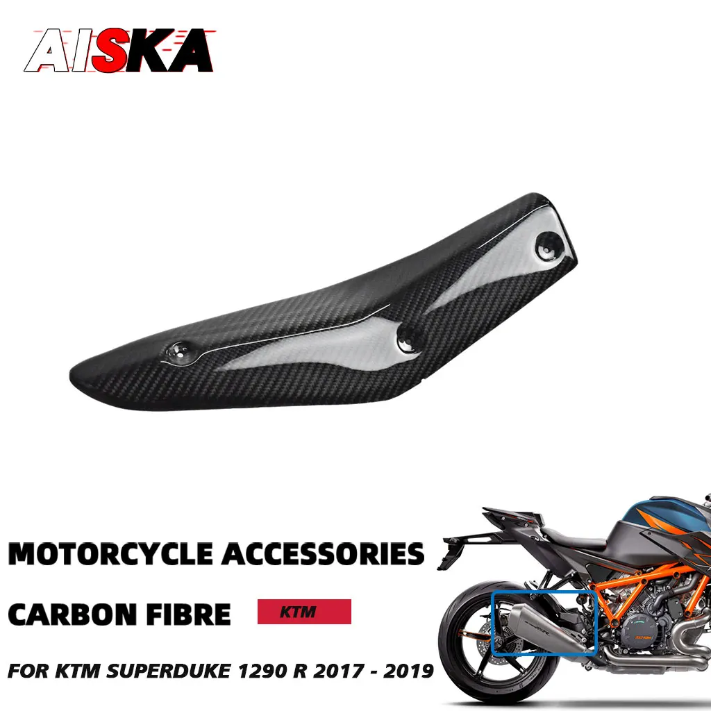 

Motorcycle Heat Shield For KTM Superduke 1290 R 2017 2018 2019 Real Pure Carbon Fiber Exhaust Pipe Cover Fairings Accessories