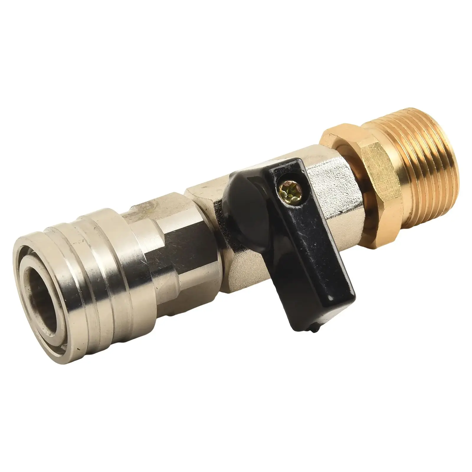 

1pc Washer Ball Valve For Power Washer Garden Power Tools Parts High Pressure Washer Ball Valve 1/4 M22 Quick Connector Parts