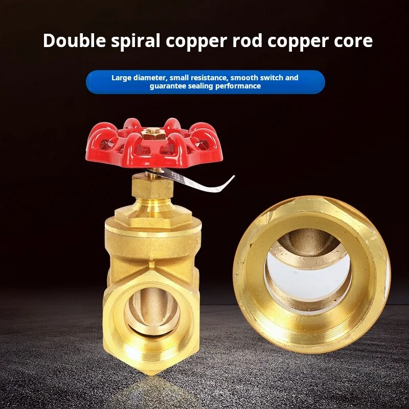 Internal Thread Brass Gate Valve Tap, Water Valve Switch, Household Copper Thickened, 4 Points, 6 Split