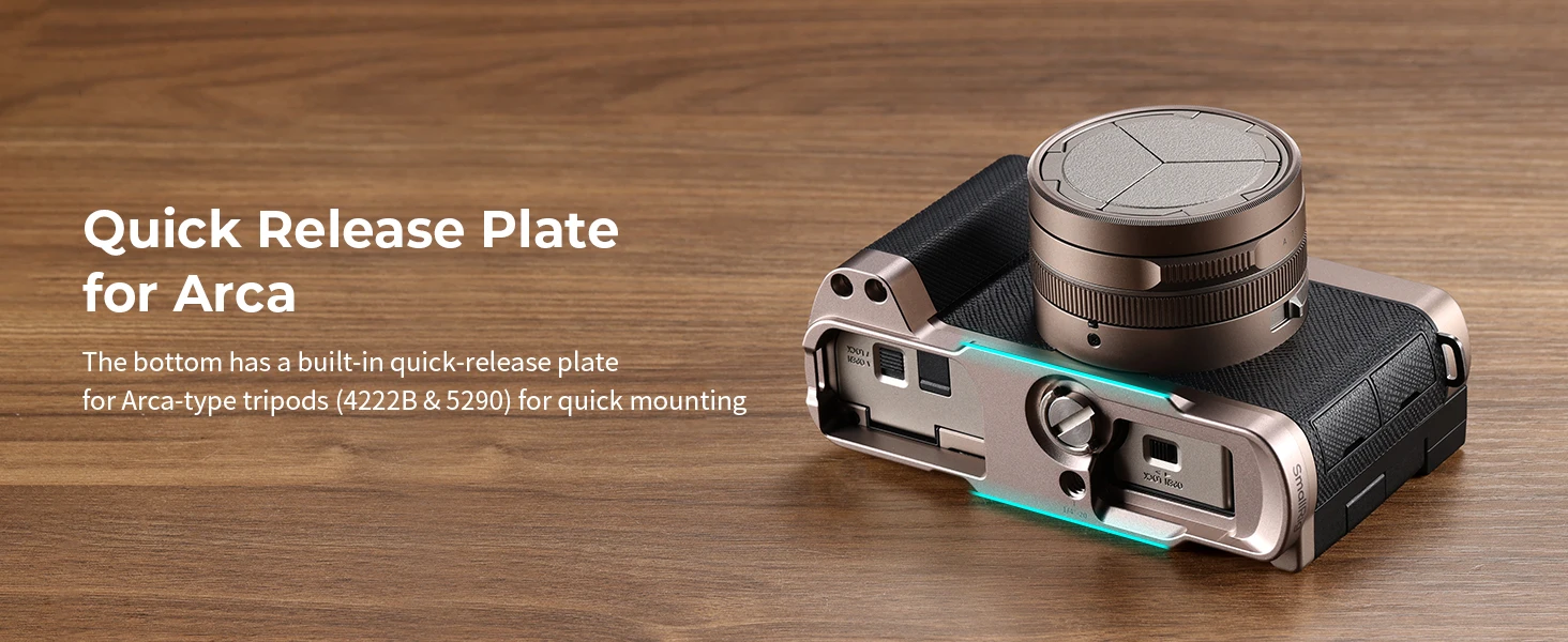 SmallRig L-förmiger Haltegriff für Panasonic LUMIX L10, Titan-Griff mit integriertem Silikon und Arca-Swiss Schnellwechselplatte – Detail 3