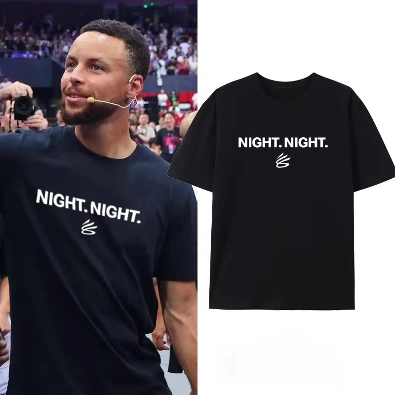 2025 Hot New Warriors Curry camiseta suelta de manga corta suéter I Can Do Al China Line Top ropa de entrenamiento de baloncesto para hombres